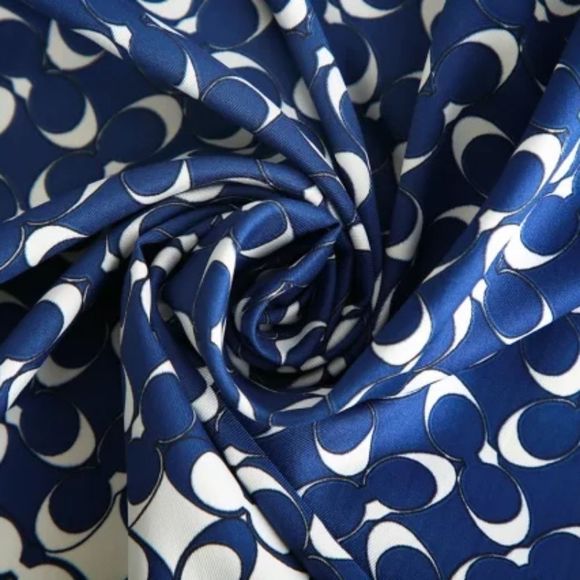Blue Women Twill Satin Silk Square Scarf/Shawl - Picture 4 of 6